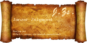 Janzer Zsigmond névjegykártya
